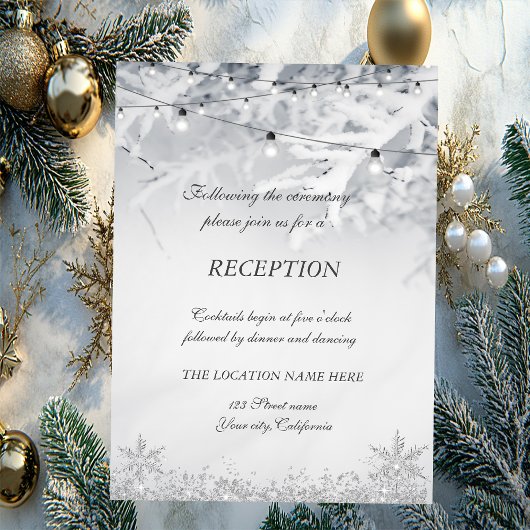 Invitation Branches de mariage enneigées en hiver