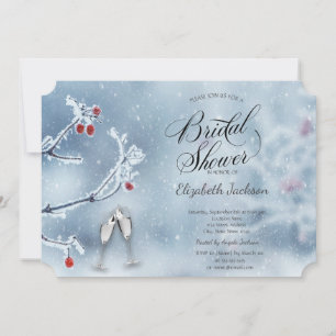 Invitation Branches de merveilleux hiver  Fête de mariage ble