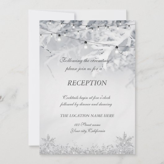 Invitation Branches de neige d'hiver Mariage (Devant)