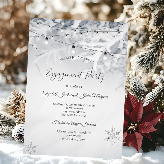 Invitation Branches de neige d'hiver Mariage Fiançailles