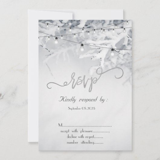 Invitation Branches de neige d'hiver Mariage RSVP (Devant)