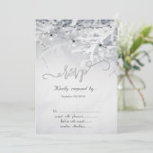 Invitation Branches de neige d'hiver Mariage RSVP (Debout devant)