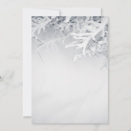 Invitation Branches de neige d'hiver Mariage RSVP (Dos)