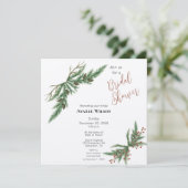 Invitation Branches de Noël Douche rouge et verte (Debout devant)