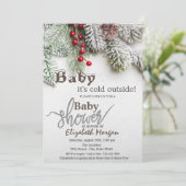 Invitation Branches de Pin Baby Shower (Debout devant)