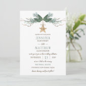 Invitation Branches de pin d'hiver Pine Cônes étoile Mariage (Debout devant)
