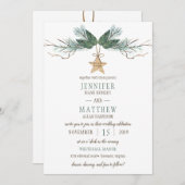 Invitation Branches de pin d'hiver Pine Cônes étoile Mariage (Devant / Derrière)