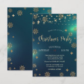 Invitation Branches de pin, Lumières Bois fête de Noël (Devant / Derrière)