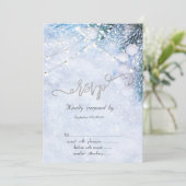 Invitation Branches de pin, lumières de Noël à cordes RSVP (Debout devant)