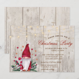 Invitation Branches de pin nain pour fête de Noël en bois