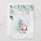 Invitation Branches de pin Père Noël Oiseau Noël (Dos)