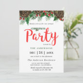 Invitation Branches de pin Pinecone de verdure Fête de Noël à (Debout devant)