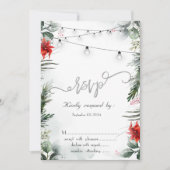 Invitation Branches de pin, Poinsettia RSVP  (Devant)