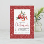 Invitation Branches de sapin de Noël et fête de l'arc rouge (Debout devant)