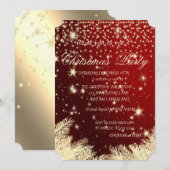 Invitation Branches de sapin de Noël, Fête de Noël d'entrepri (Devant / Derrière)