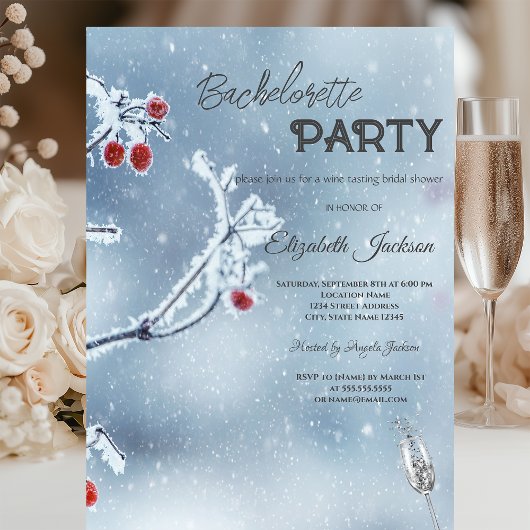 Invitation Branches de Winter Wonderland pour Enterrement de