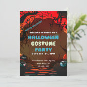 Invitation Branches déplaisantes du paysage rouge Sun Hallowe (Debout devant)