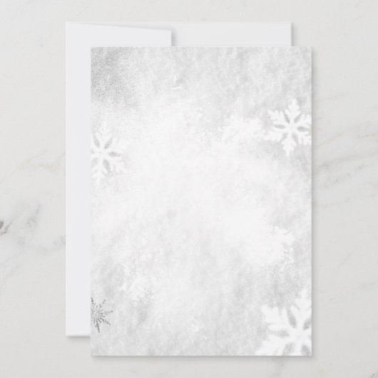 Invitation Branches d'hiver Berries rouges Snowflakes Mariage (Dos)