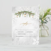 Invitation Branches d'hiver Lantern Snowflakes Mariage RSVP (Debout devant)