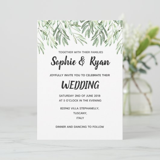 Invitation Branches d'olive (Debout devant)