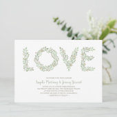 Invitation Branches d'olive LOVE Collection Vert (Debout devant)