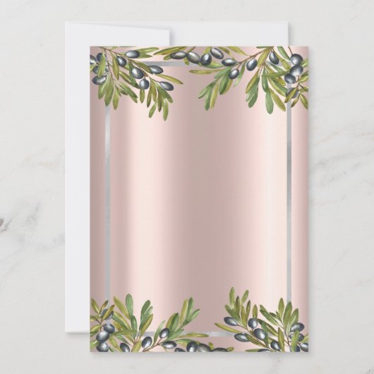 Invitation Branches d'olive Rose Gold Première Sainte Communi (Dos)