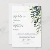 Invitation Branches d'olive verte italienne mariage (Devant)