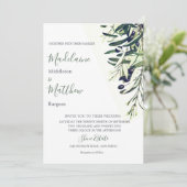 Invitation Branches d'olive verte italienne mariage (Debout devant)