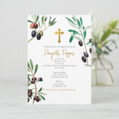 Invitation Branches d'olivier Grec Baptême de baptême orthodo (Debout devant)