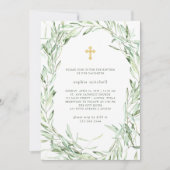 Invitation Branches d'olivier méditerranéen | Aquarelle Baptê (Devant)