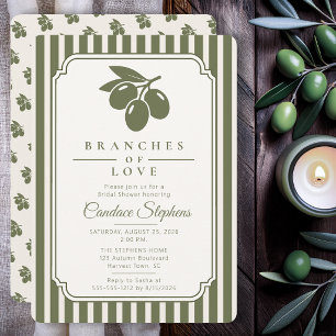 Invitation Branches Élégantes d'Amour Baby Shower de Mariage