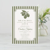 Invitation Branches Élégantes d'Amour Fête de Naissance Olive (Debout devant)