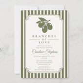 Invitation Branches Élégantes d'Amour Fête de Naissance Olive (Devant)