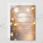 Invitation Branches élégantes Fiançailles de lanterne rustiqu (Devant)