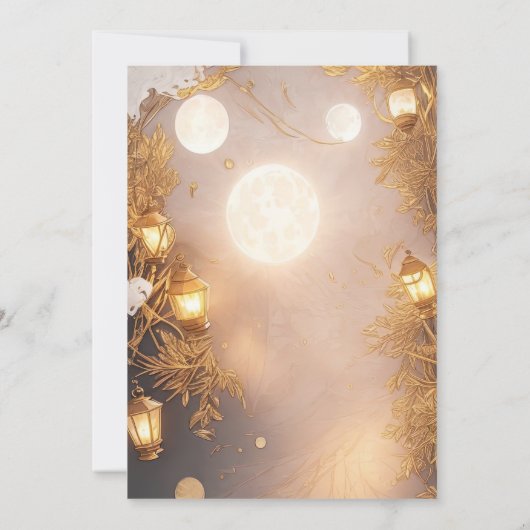 Invitation Branches élégantes Lanterne rustique (Dos)