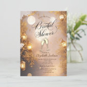 Invitation Branches Élégantes Lanterne Rustique Baby Shower (Debout devant)