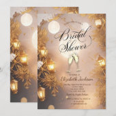 Invitation Branches Élégantes Lanterne Rustique Baby Shower (Devant / Derrière)