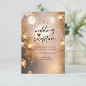 Invitation Branches élégantes Réception Rustique Lanterne (Debout devant)