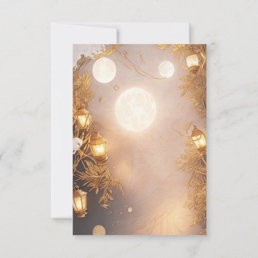 Invitation Branches élégantes Réception Rustique Lanterne (Dos)