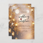 Invitation Branches élégantes Réception Rustique Lanterne (Devant / Derrière)