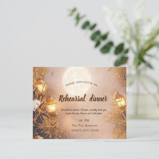 Invitation Branches élégantes Repas Rustique de lanterne (Debout devant)