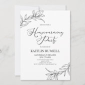 Invitation Branches feuilles Minimaliste House Party (Devant)