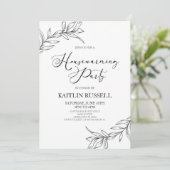 Invitation Branches feuilles Minimaliste House Party (Debout devant)