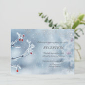 Invitation Branches Réception Bleue Hiver Merveilleux (Debout devant)