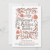 Invitation Branches rétro Boho et citrouille Friendsgiving (Devant)