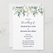 Invitation Branches simples et élégantes de mariage feuille (Devant)