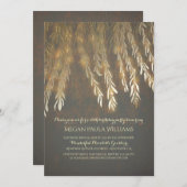Invitation Branches vintage Gold Willow Tree Fête d'anniversa (Devant / Derrière)