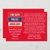 Invitation Brantley's Fire Police Ambulance Thunder_Cove Post (Devant / Derrière)