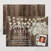 Invitation Bras de bébé rustique Floral Jar Photo Graduation (Devant / Derrière)