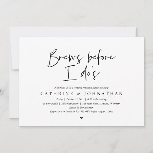 Invitation Brasse avant moi, Dîner de répétition Mariage (Devant)